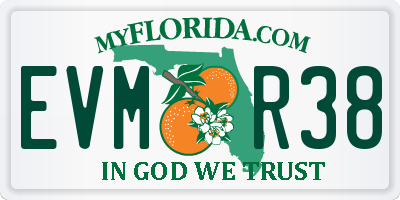 FL license plate EVMR38