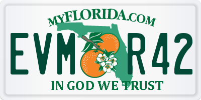FL license plate EVMR42