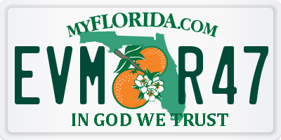 FL license plate EVMR47