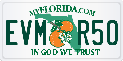FL license plate EVMR50