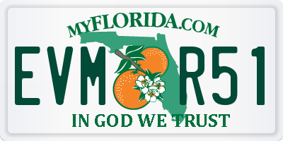 FL license plate EVMR51
