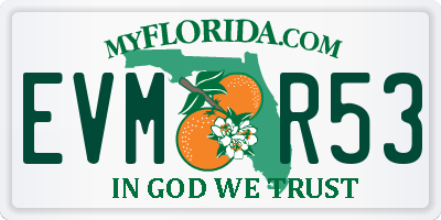 FL license plate EVMR53