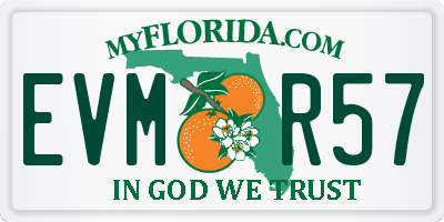 FL license plate EVMR57
