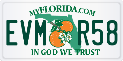 FL license plate EVMR58