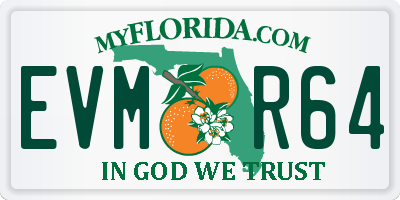 FL license plate EVMR64
