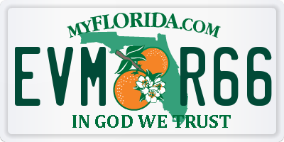 FL license plate EVMR66