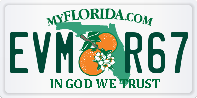FL license plate EVMR67