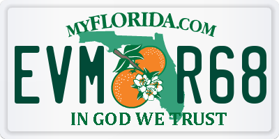 FL license plate EVMR68
