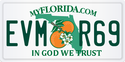 FL license plate EVMR69