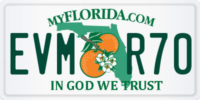 FL license plate EVMR70