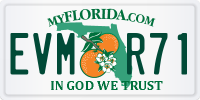 FL license plate EVMR71