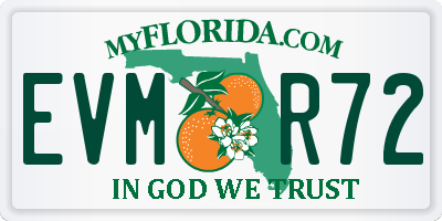 FL license plate EVMR72