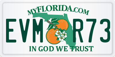 FL license plate EVMR73