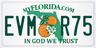 FL license plate EVMR75