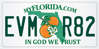 FL license plate EVMR82