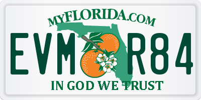 FL license plate EVMR84