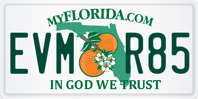 FL license plate EVMR85