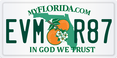 FL license plate EVMR87
