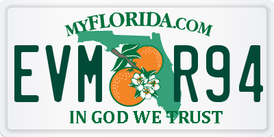 FL license plate EVMR94