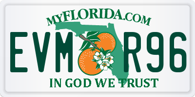 FL license plate EVMR96