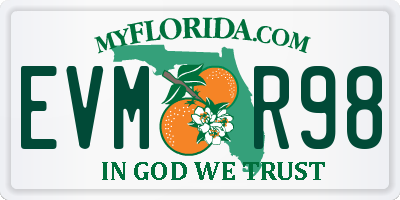 FL license plate EVMR98