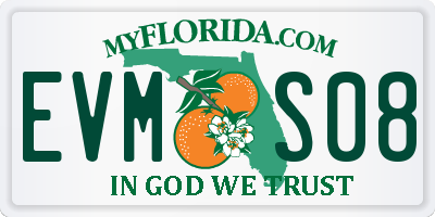 FL license plate EVMS08