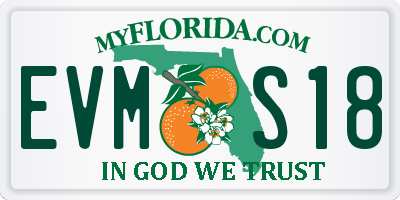 FL license plate EVMS18