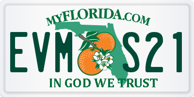 FL license plate EVMS21