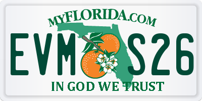 FL license plate EVMS26