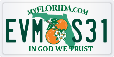 FL license plate EVMS31