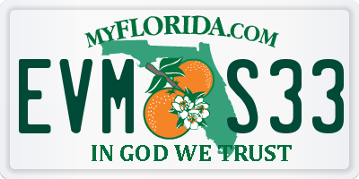 FL license plate EVMS33