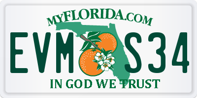 FL license plate EVMS34