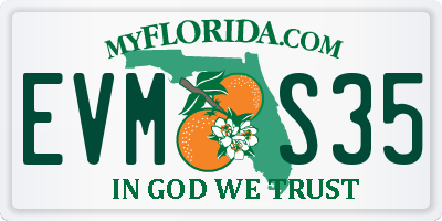FL license plate EVMS35