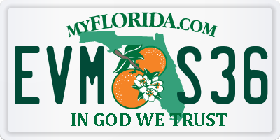 FL license plate EVMS36