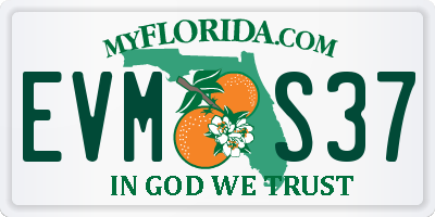 FL license plate EVMS37