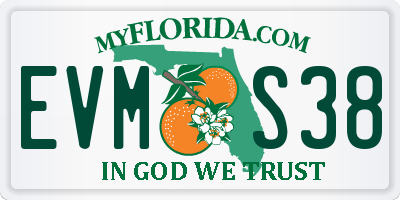 FL license plate EVMS38