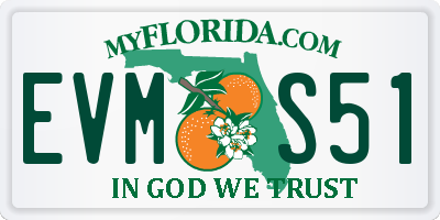 FL license plate EVMS51