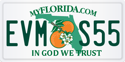 FL license plate EVMS55