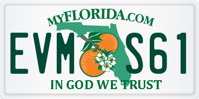 FL license plate EVMS61