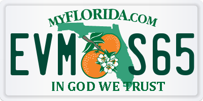 FL license plate EVMS65