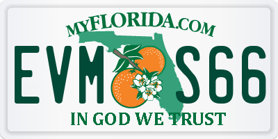 FL license plate EVMS66