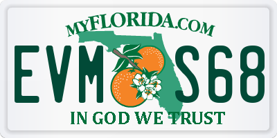 FL license plate EVMS68