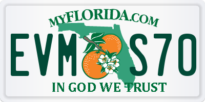 FL license plate EVMS70