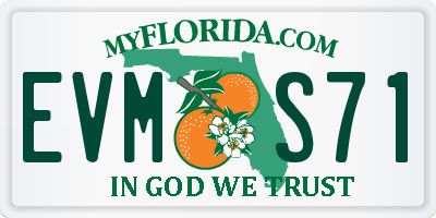 FL license plate EVMS71