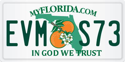FL license plate EVMS73