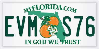 FL license plate EVMS76