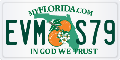 FL license plate EVMS79