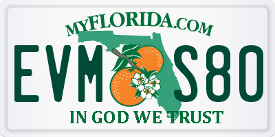 FL license plate EVMS80