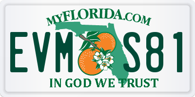 FL license plate EVMS81