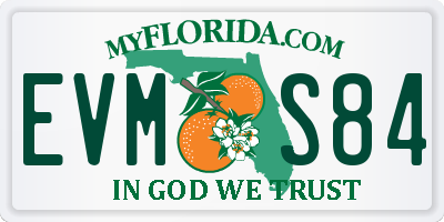 FL license plate EVMS84
